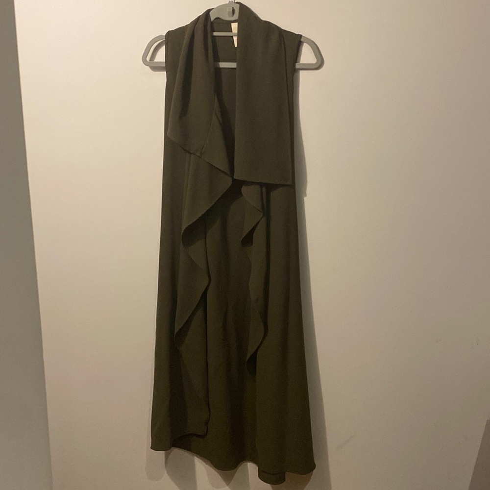 Olive Green Long Vest